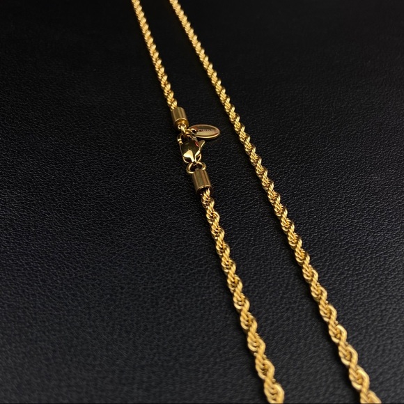 Gold Rope Chain Necklace 3mm Gold Chain GP - Picture 3 of 4